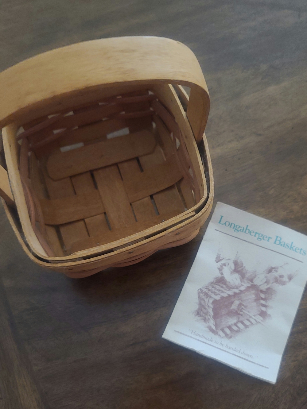 Longaberger Natural Woven Wood Basket - Light Wood Home Accent ✨️Mini Size